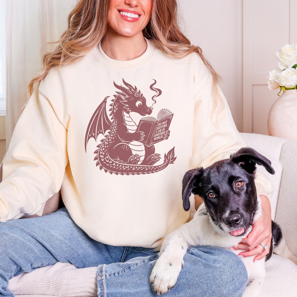 Do Not Disturb I Am in Another World Reading Dragon Sweatshirt